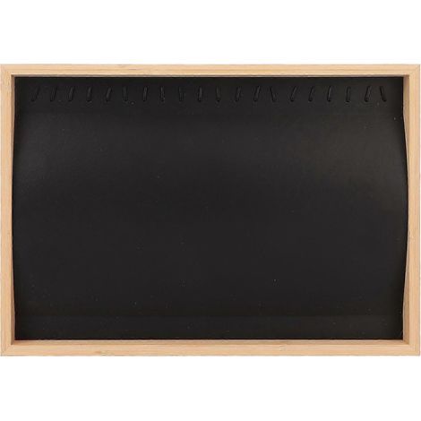 Plateau de présentation à bijoux, boîte de rangement pour colliers, boucles d'oreilles et bagues, vitrine pour ornements, noir (1/5)