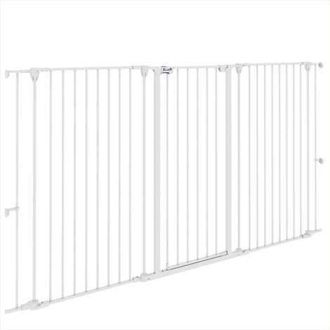 Chatière Barrière de sécurité pour chien pliante 3 panneaux acier (1/5)