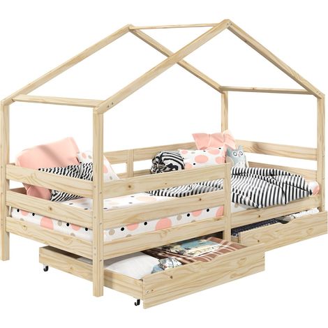 Lit cabane ENA Naturel 90x200 cm