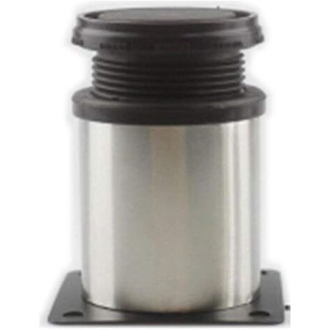 Pieds de meubles réglables en acier inoxydable Pieds de canapé ronds, lot de 4, parfaits pour canapé, canapé, pouf, lit, table basse (hauteur 8 cm) (1/3)