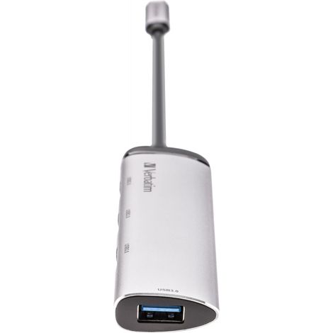 Verbatim 49147 USB Hub USB 3.1-C, Multiport 4x USB 3.2 Gen.1, silber (1/3)