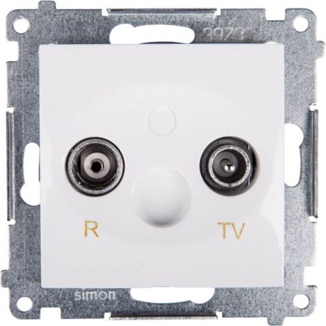Prise d'antenne traversante Simon 54 RD/TV blanche DAP10.01/11