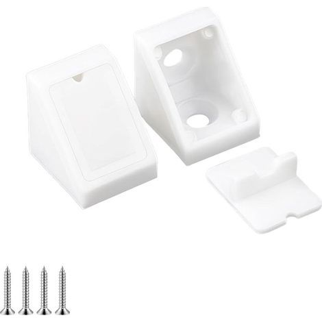 20 Pièces Angle Suport pour Etagere, Équerre D'angle en Plastique, Connecteurs de Meubles, avec Vis, Équerres D'étagère, Connecteur Angle (1/5)