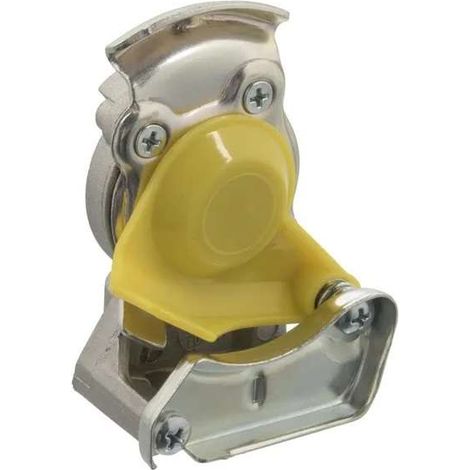Tête d'accouplement attelage côté remorque benne M16x1.5 jaune ouverte voiture camion tracteur