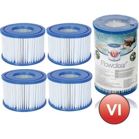 4 Cartouches de Filtration Bestway SPA type VI - pour filtre Spa - Bestway Spa type VI