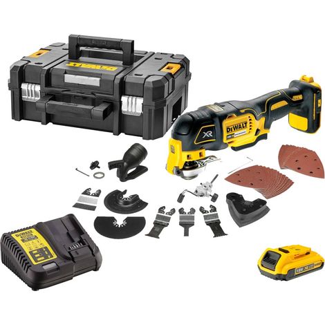 DeWalt DCS355D1 Cordless 18V XR Brushless Multi-Tool with 35pc Accessory Kit, 1 x 2.0Ah Battery, Charger and Case