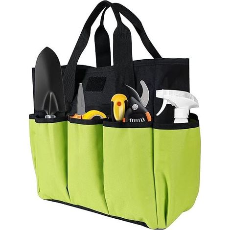 Sac à outils de jardin portable avec 16 poches et poignée, sac fourre-tout de jardin durable et imperméable pour femmes et hommes, organisateur d'outils de jardinage (1/5)