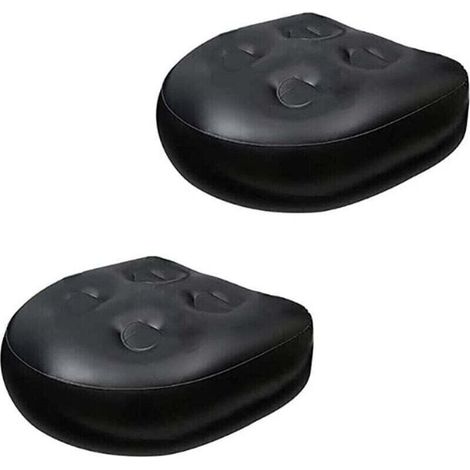 Siège de spa noir pour jacuzzi, coussin surélevé multifonctionnel, oreiller gonflable imperméable, oreiller de baignoire de massage, dossier de baignoire souple