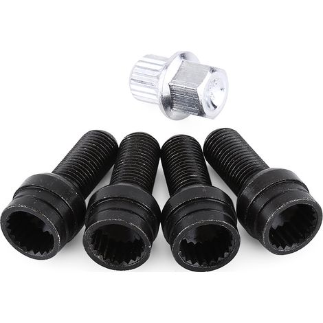 de 4 1 boulons de roue M14 1 5 mm en acier noir et écrous (1/4)