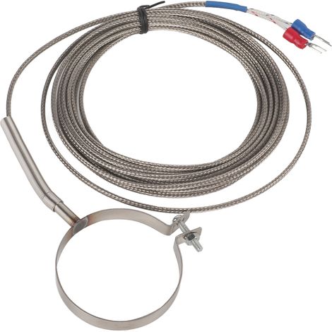 Thermocouple fileté haute sensibilité, sonde contrôleur température 0-400°C, plage étendue, multi-tailles, usage industriel, 4 mètres. (1/5)