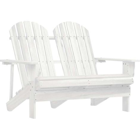 Silla Adirondack de jardín 2 plazas madera de abeto blanco vidaXL (1/5)