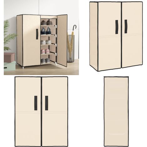 Schuhschrank Creme 60x28x90 cm Stoff - Schuhschrank - Schrank - Garderobe - Schuhregal - Aufbewahrungssystem - Home & Living (1/5)