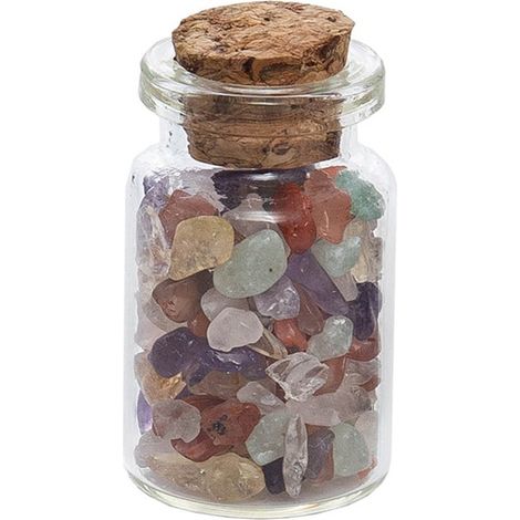 Botella de los deseos de cristal natural, piedras preciosas para la meditación y la sanación, decoración y regalo ideal. (1/5)