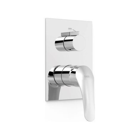 Pièce apparente pour boîtier encastré Rapid-box 2 voies Chrome - TRES 21628110