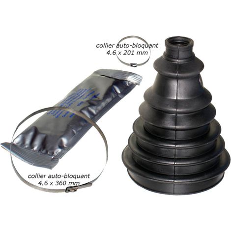 Adnauto – Soufflet de cardan universel pour véhicule léger – Diamètre 60 à 100mm – Livré avec 2 colliers auto-bloquants – Dimensions 4.6 x 360mm