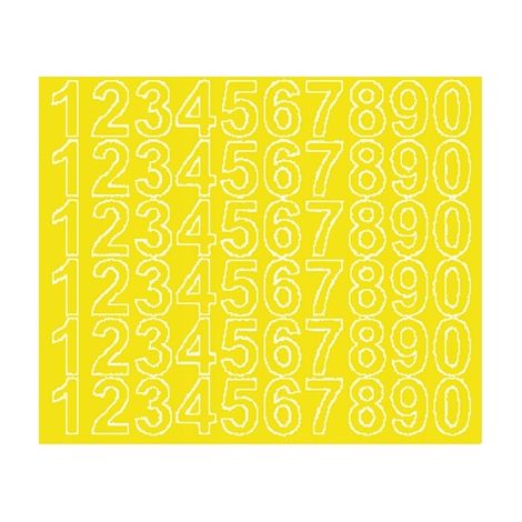 Adesivi numerici autoadesivi da 3 cm, gialli opachi (1/2)