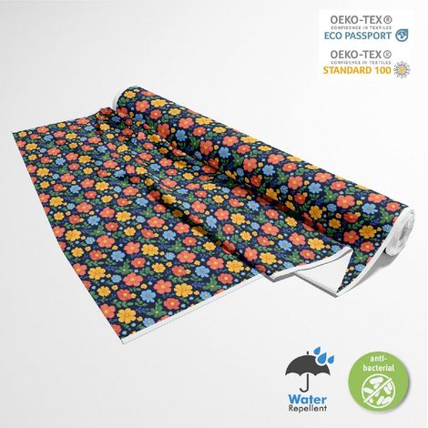 TESSUTI DECORATIVI PER ESTERNI OXFORD - Motivo Fiori Colorati  DX18052 (1/5)