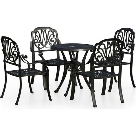 Maison Exclusive - Set da Bistrot 5 pz in Alluminio Pressofuso Nero (1/5)