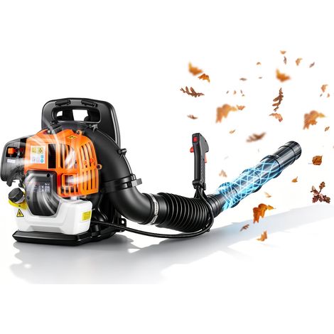 Souffleur Feuille Thermique 2 Temps 43 cm³ Souffleur Feuilles à Dos, pour Entretien Pelouse Jardin Allée Nettoyage Automnal Neige Poudreuse, Réservoir 1,38 L, Débit 815 m³/h, Vitesse 241 km/h