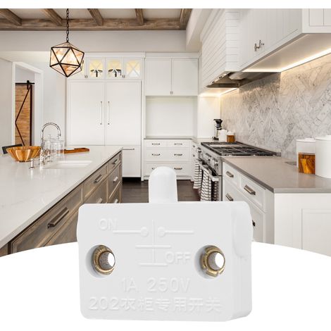 Lot de 2 interrupteurs à réarmement automatique pour éclairage de placard/meuble (blanc) (1/5)