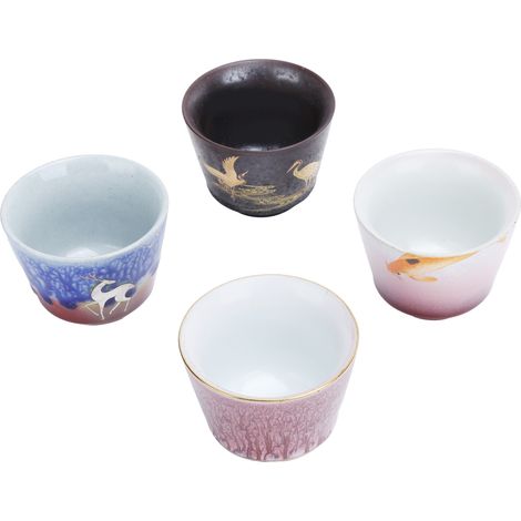 Set aus 4 handgefertigten Keramik-Teetassen im japanischen Kung-Fu-Stil, Trinkbecher, Geschenkidee für Zuhause (1/5)