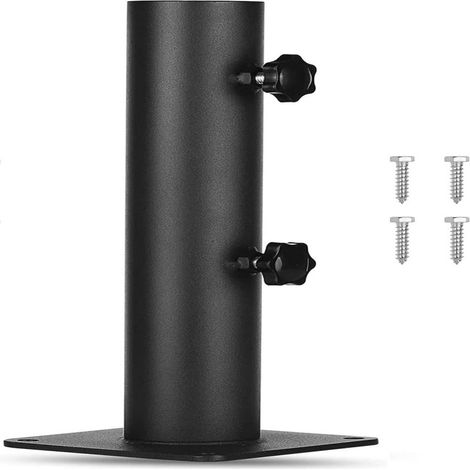 Pied de parasol carré robuste en acier avec bouton réglable, support de parasol pour terrasse, quais, tables de pique-nique (1/5)