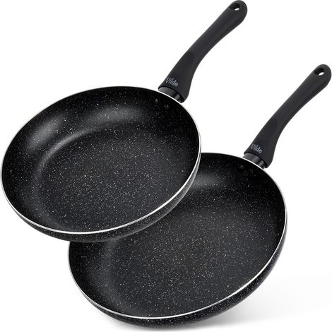 Schwarzes Granit-Bratpfannenset 24/28 cm 2 Stück. (1/5)