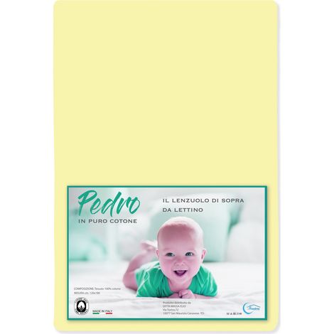 LENZUOLO di sopra PEDRO per lettino BAMBINO TUTTI I COLORI Giallino