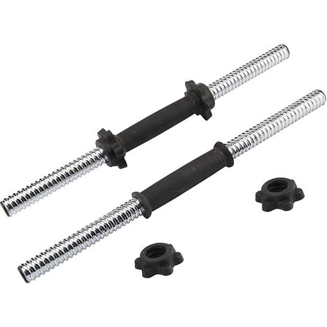 Youyijia 2 x Dumbbell Bar 18-Inch Universal Dumbbells Strength Training Accessories Gym Barbell Lifting Standard Dumbbell Bar with Spinlock Collars Fitness Equipment for Sports Various Warm-Up (1/5)