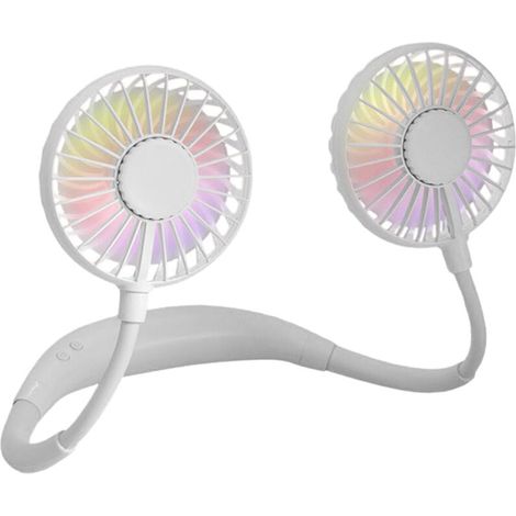 Lazy Hanging Neck Fan, Kleiner Leiser Elektrischer Ventilator, 360° Verstellbarer Tragbarer Ventilator, Weiß (1/4)