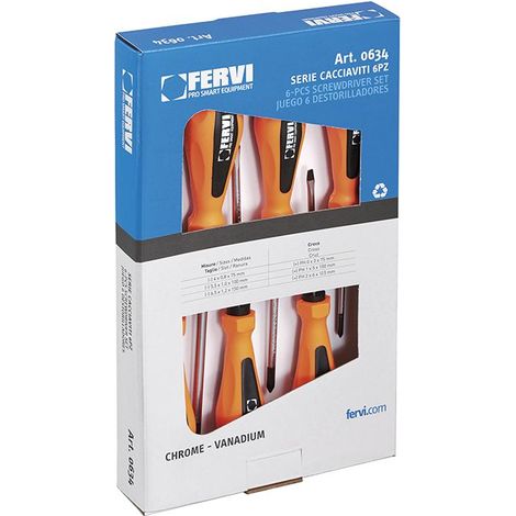 JEU DE 6 TOURNEVIS CHROME 0634 (1/2)