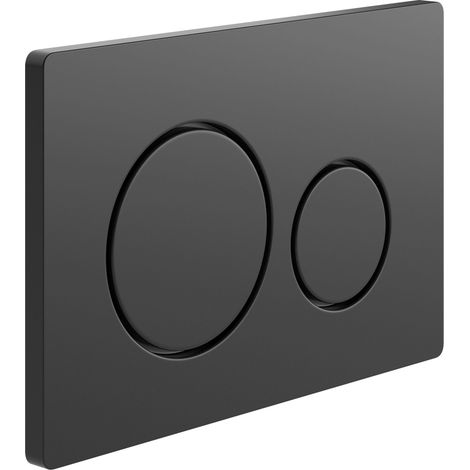 Signature Round Push Button Dual Flush Plate - Black (1/2)
