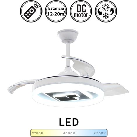 Ventilador de techo con luz silencioso DC con mando Fashion blanco 107 cm invierno-verano color luz regulable (1/5)