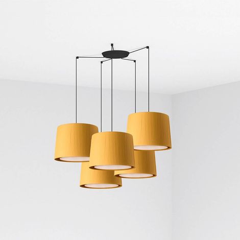 Faro SAMBA Suspension noire et jaune à suspension 5 lumières (1/4)