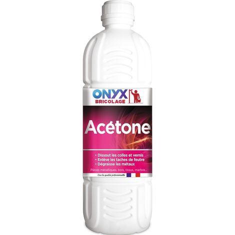 Acétone 1L solvant dégraissant puissant – Évaporation rapide sans résidu – Pour métal, verre et céramique – Onyx