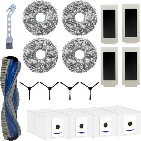Pack accessoires pour Ecovacs Deebot T30 Omni/T30 Pro Omni - Filtre/Sac/Lingette/Brosse latérale/Rouleau extracteur Phonillico® (1/5)