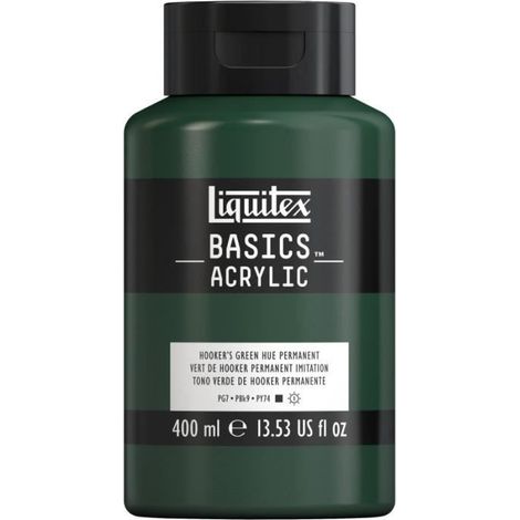Peinture acrylique - LIQUITEX - Basics - 400 ml - Vert de Hooker - Finition satinée
