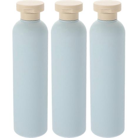 Lot de 3 flacons distributeurs de shampoing vides, flacons de lotion rechargeables de 260 ml-19.00X4.90X4.90CM-Blue (1/2)