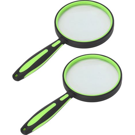 Loupe de poche HD en verre optique, lentille incassable, poignée en caoutchouc, idéale pour la lecture de livres et de journaux (verte). (1/5)