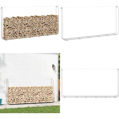 vidaXL Portant de bois de chauffage 300x25x150 cm acier galvanisé (1/5)