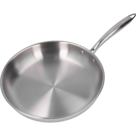 Dicke, unbeschichtete, dreilagige Bratpfanne aus Edelstahl 304, ideal zum Zubereiten von Tortillas, 30 cm (11,81 Zoll) (1/5)