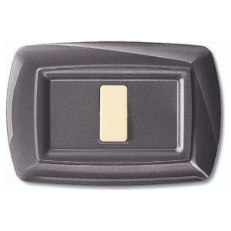 Placca serie Tondò, 1 modulo, plastica, alluminio notte, compatibile con serie BTicino Magic - Elettrocanali ECL2591AN
