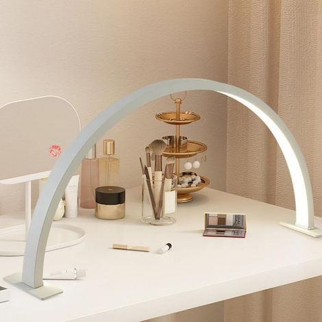 Lampe De Bureau USB Pour Ongles, Lampe En Forme De Demi-lune Pour Tatouage De Cils, De Bureau LED De Bureau Convient Aux Maquilleurs (Blanc) (1/5)