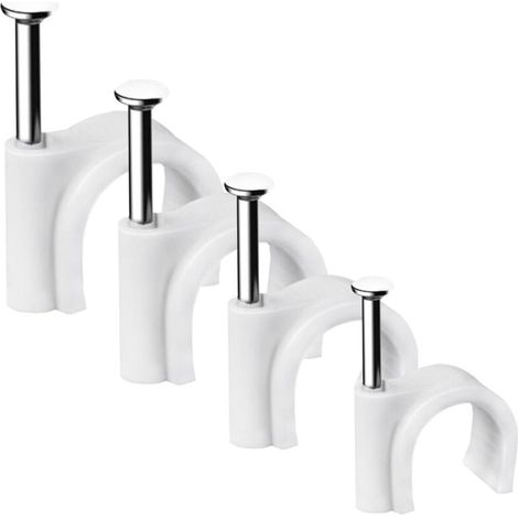 Un ensemble de 4 clips de câble ronds robustes et durables, utilisables comme attaches de câble, organisateurs de câbles et serre-câbles, disponibles en 4 tailles : 4 mm, 6 mm, 8 mm et 10 mm - pour la (1/4)