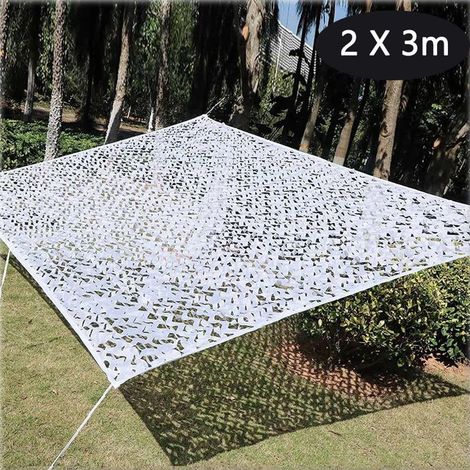 Filet De Camouflage Crème Solaire, 2×3m, Filet De Camouflage Renforcé Blanc,Filet D'ombrage De Camouflage,Décoration Militaire (1/5)