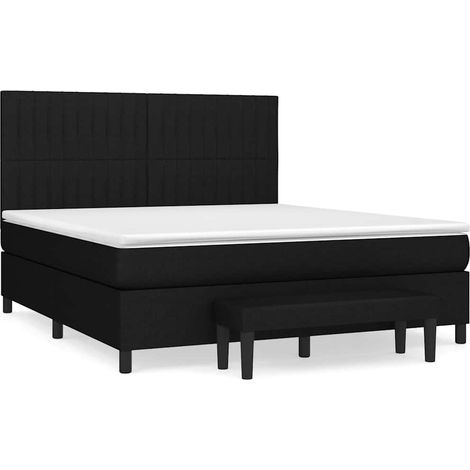 Maison Exclusive - Giroletto a Molle con Materasso Nero 180x200 cm in Tessuto