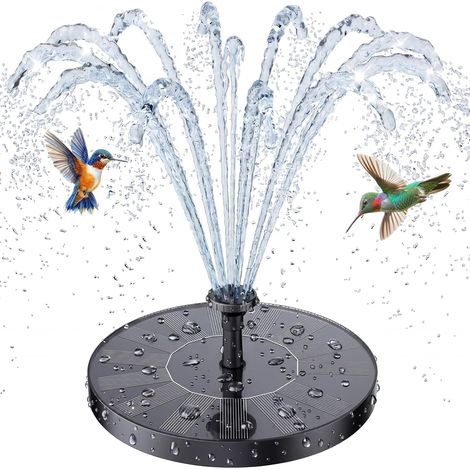 Fontaine solaire flottante AISITIN 1,5W avec 6 buses pour bassin, bain d'oiseaux et jardin. (1/5)
