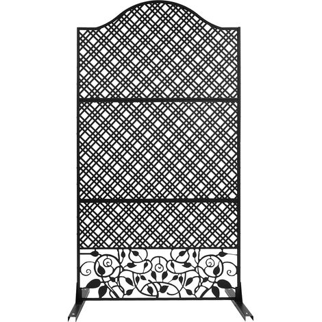 Panneau brise-vue décoratif noir – Écran d'intimité en acier 100 x 50 x 185 cm – Cloison de séparation – Pour extérieure et intérieure (1/5)