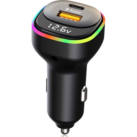 K2 Multi-functional Car Charger PD65W Car Charger QC3.0 Fast Charging 1-to-3 Spring Fast Charging Cable -- 【22.5W/QC3.0+PD65W】K1 (1/4)