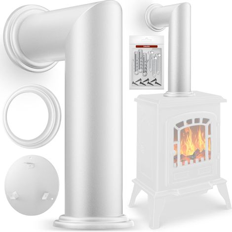 KESSER® Ofenrohr für Elektrokamin, Schornstein-Nachbildung, Metall - Weiß (1/5)